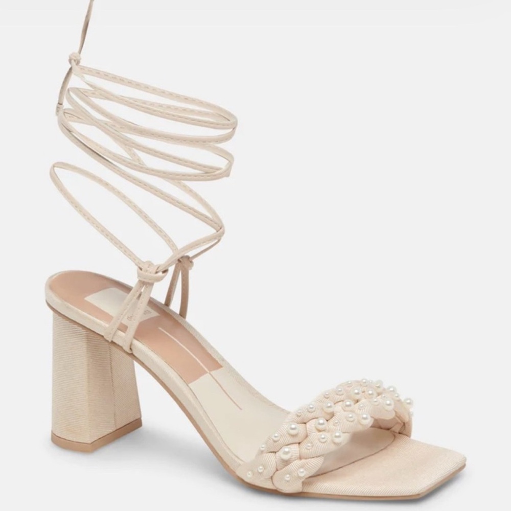 Dolce Vita Cream Pearl Embellished Heels